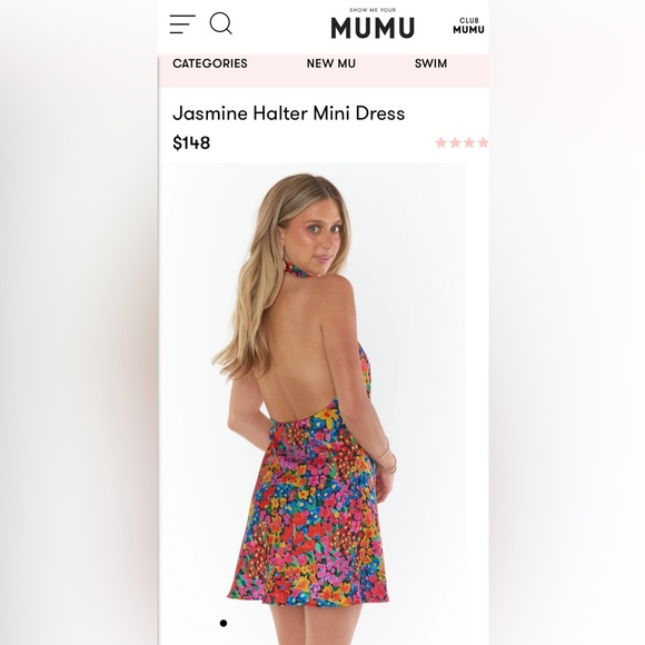 NWT Show me your Mumu Jasmine Halter mini dress in Garden Glow. - Picture 2 of 8
